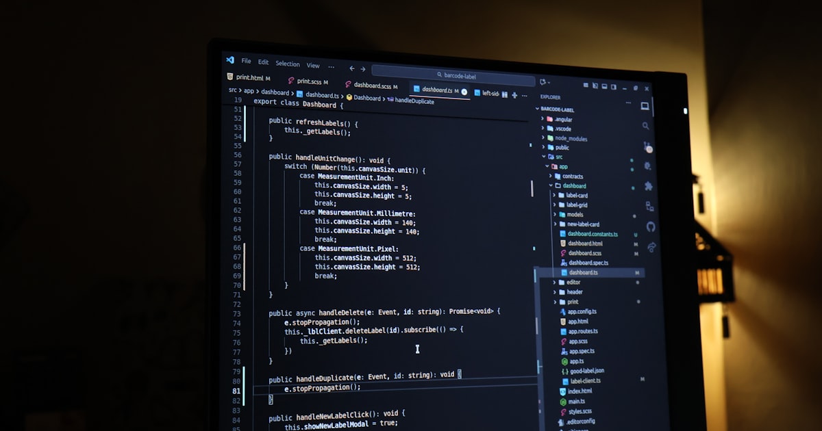 Computer screen displaying lines of code